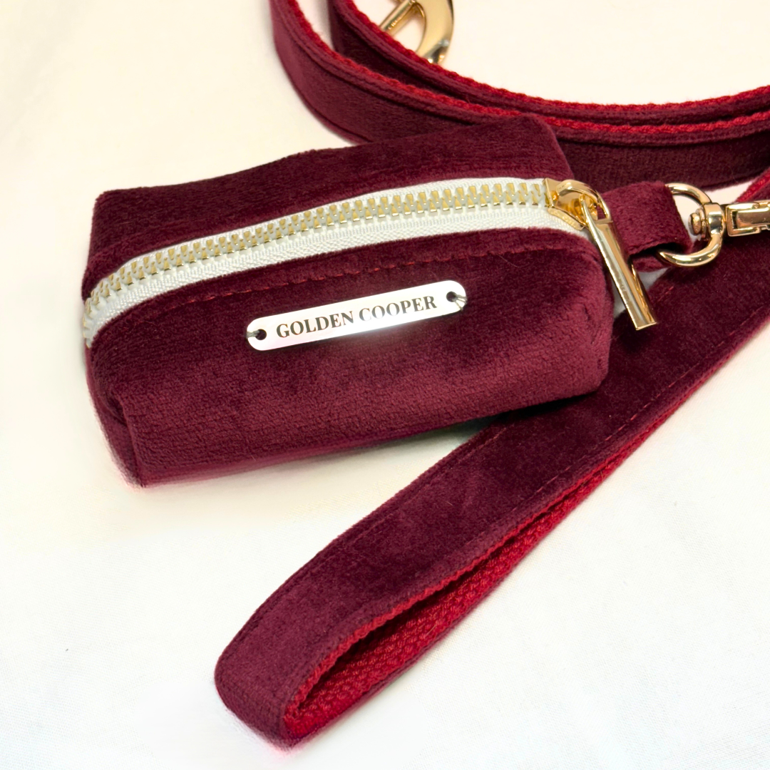 Conjunto Velvet® - Arnés, porta bolsas y correa. - Golden Cooper