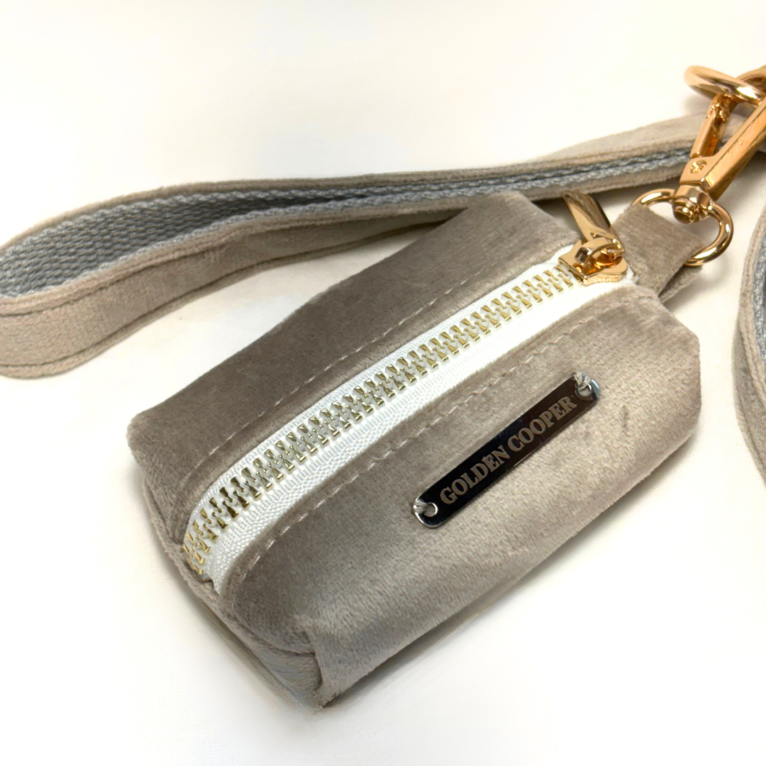 Conjunto Velvet® - Arnés, porta bolsas y correa. - Golden Cooper