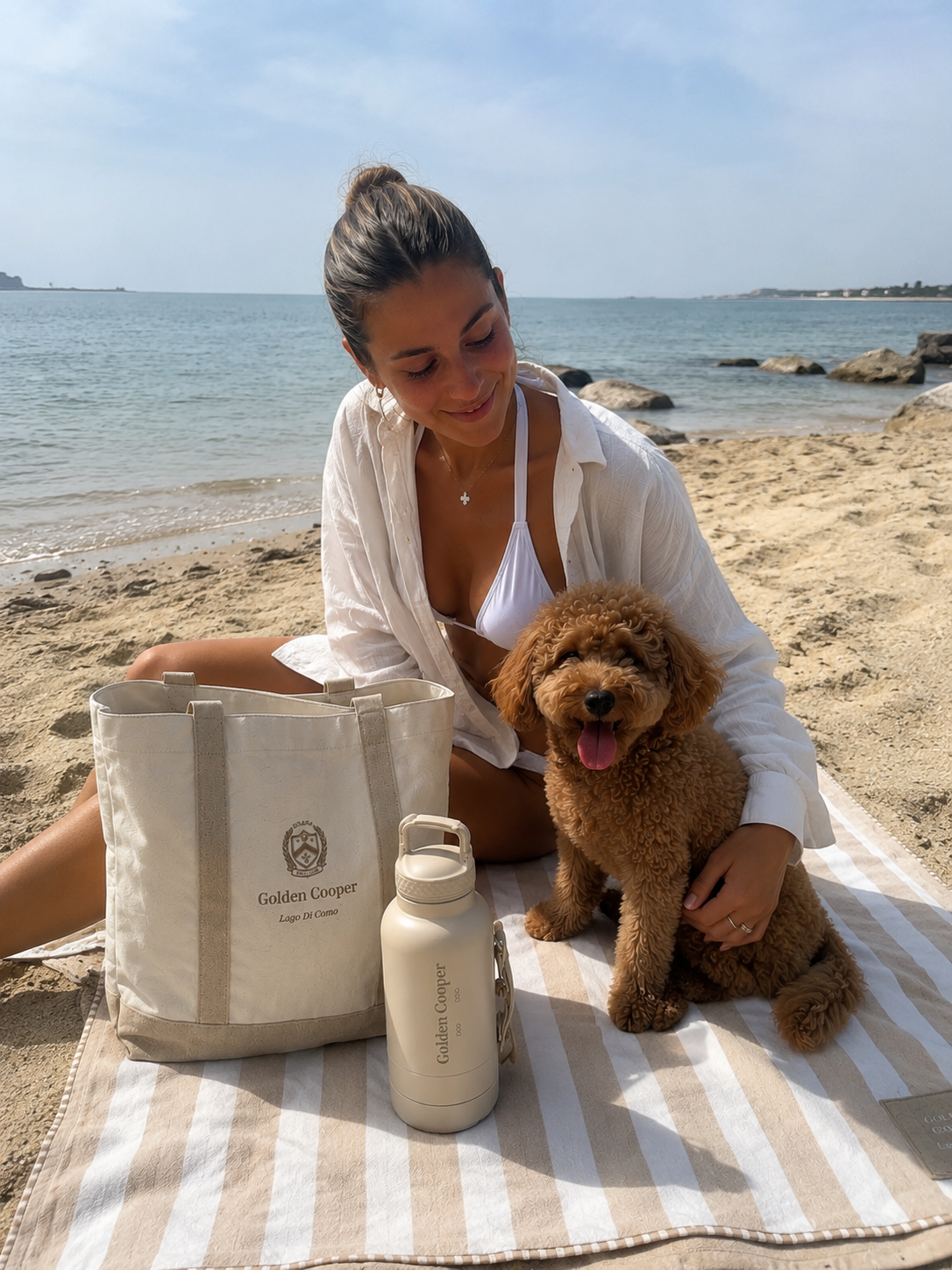 Tote Bag lago di como beige - Golden Cooper