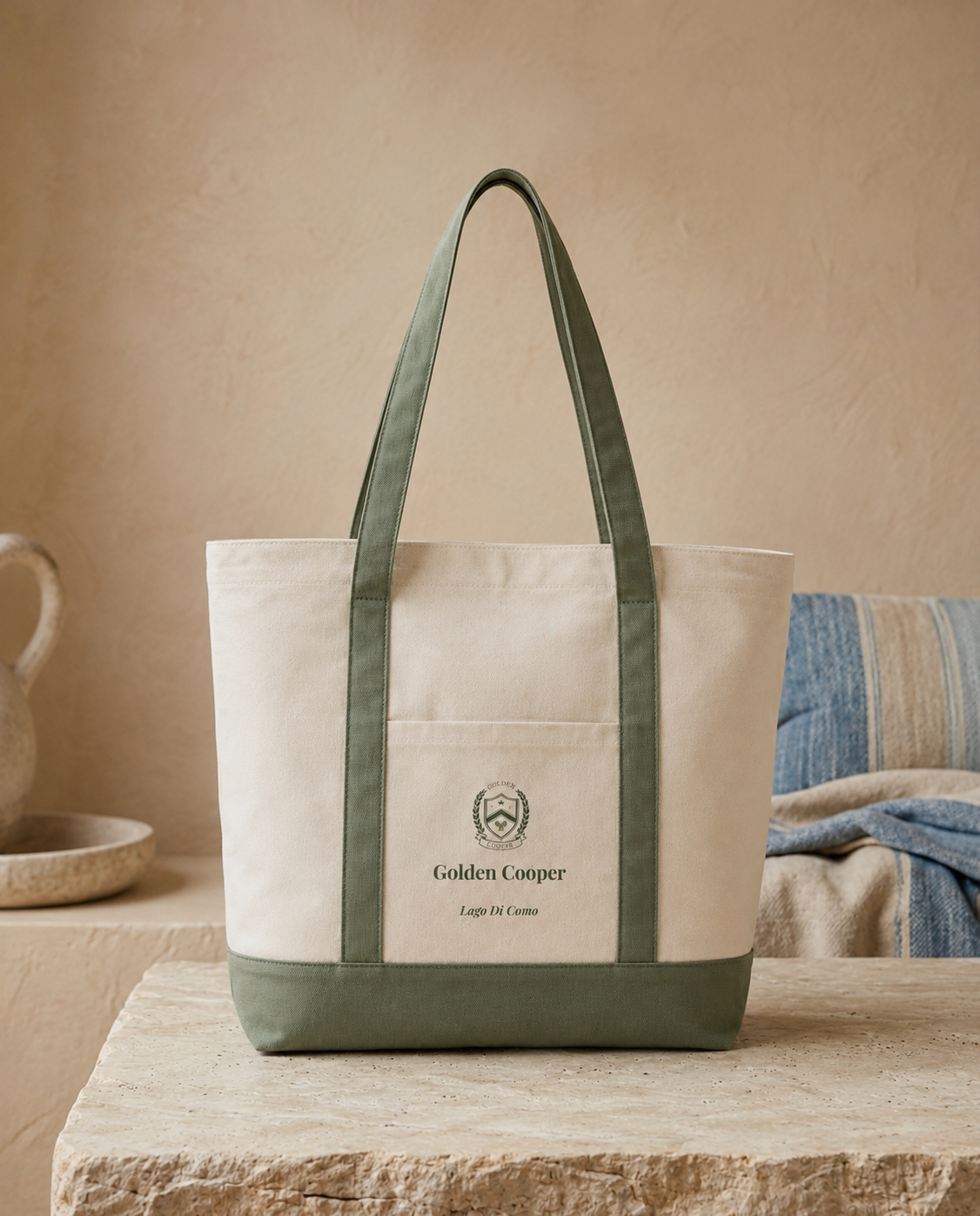 Tote Bag lago di como verde - Golden Cooper