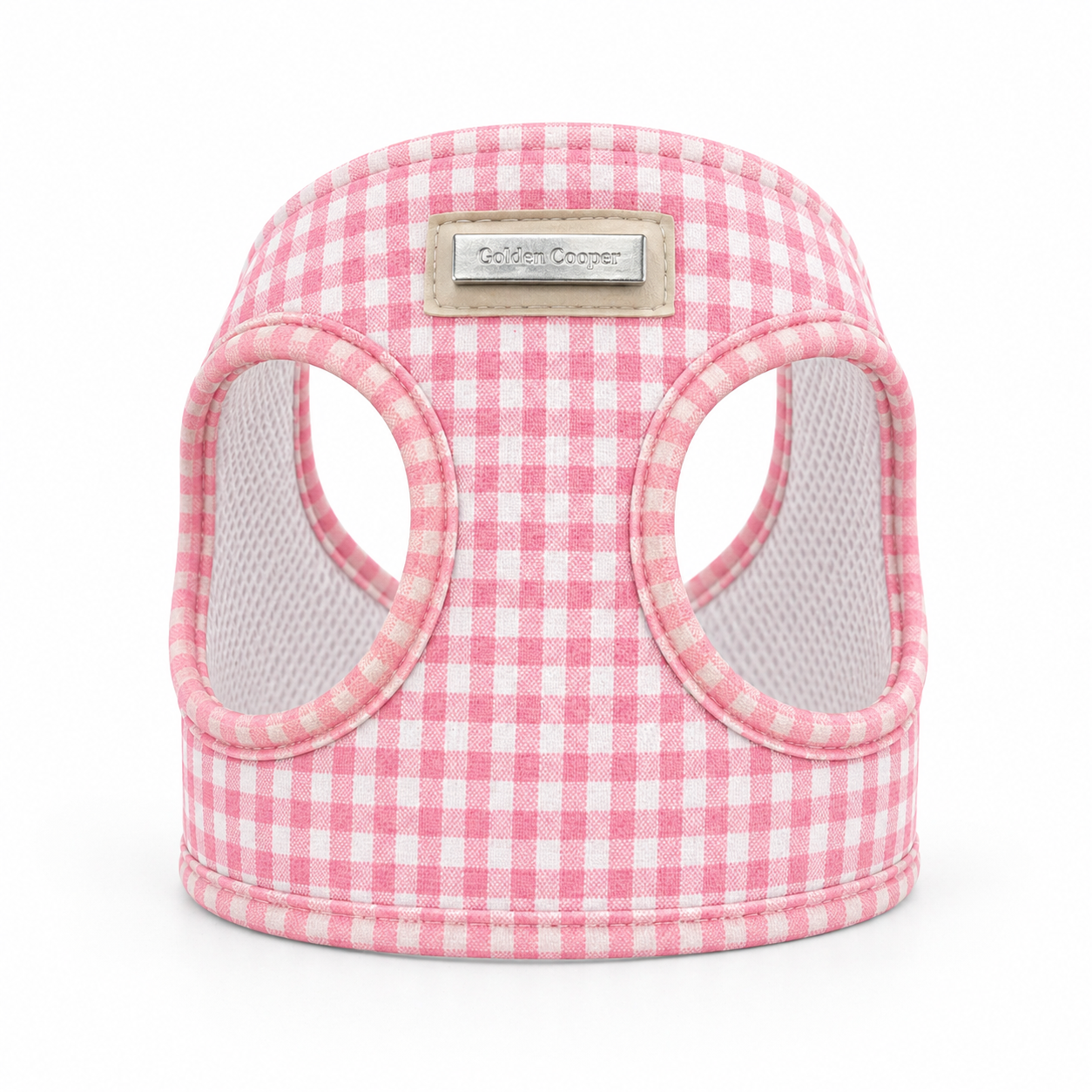 Arnés Vichy rosa con correa