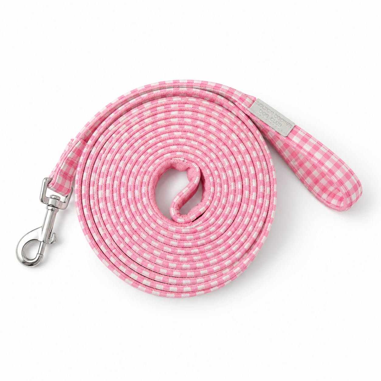 Arnés Vichy rosa con correa