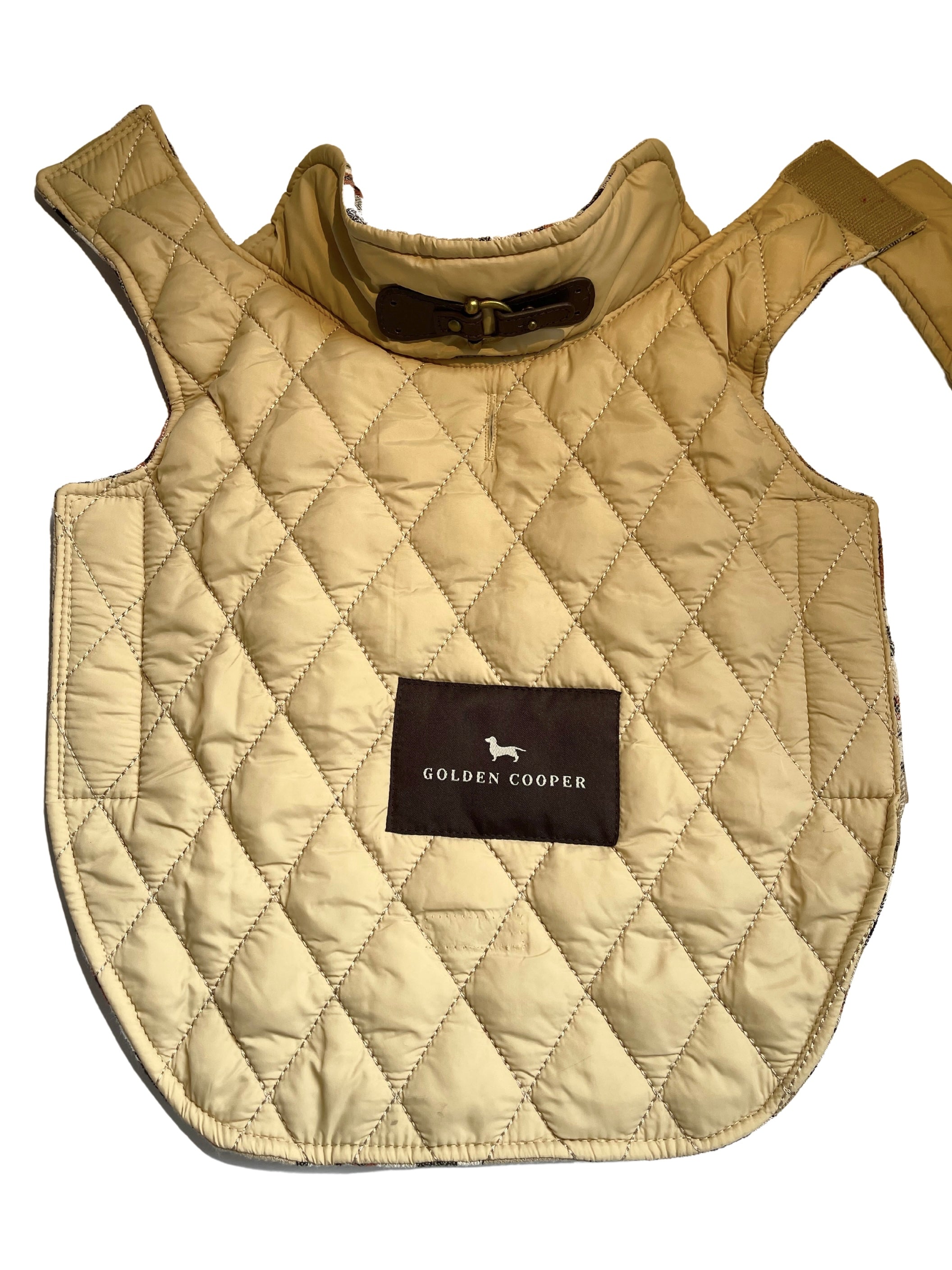 Abrigo tartán beige - Golden Cooper