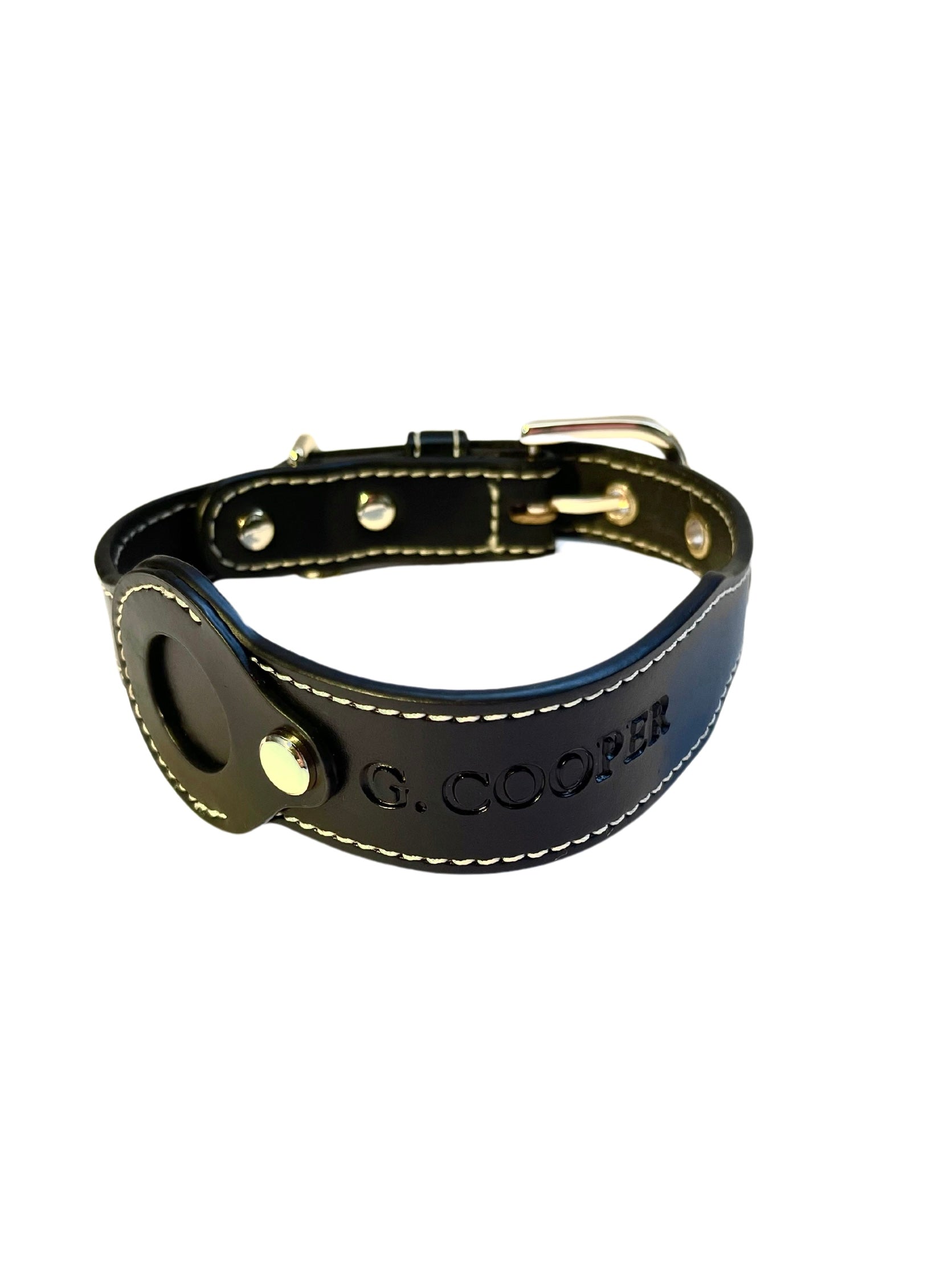 Collar negro Airtag - Golden Cooper