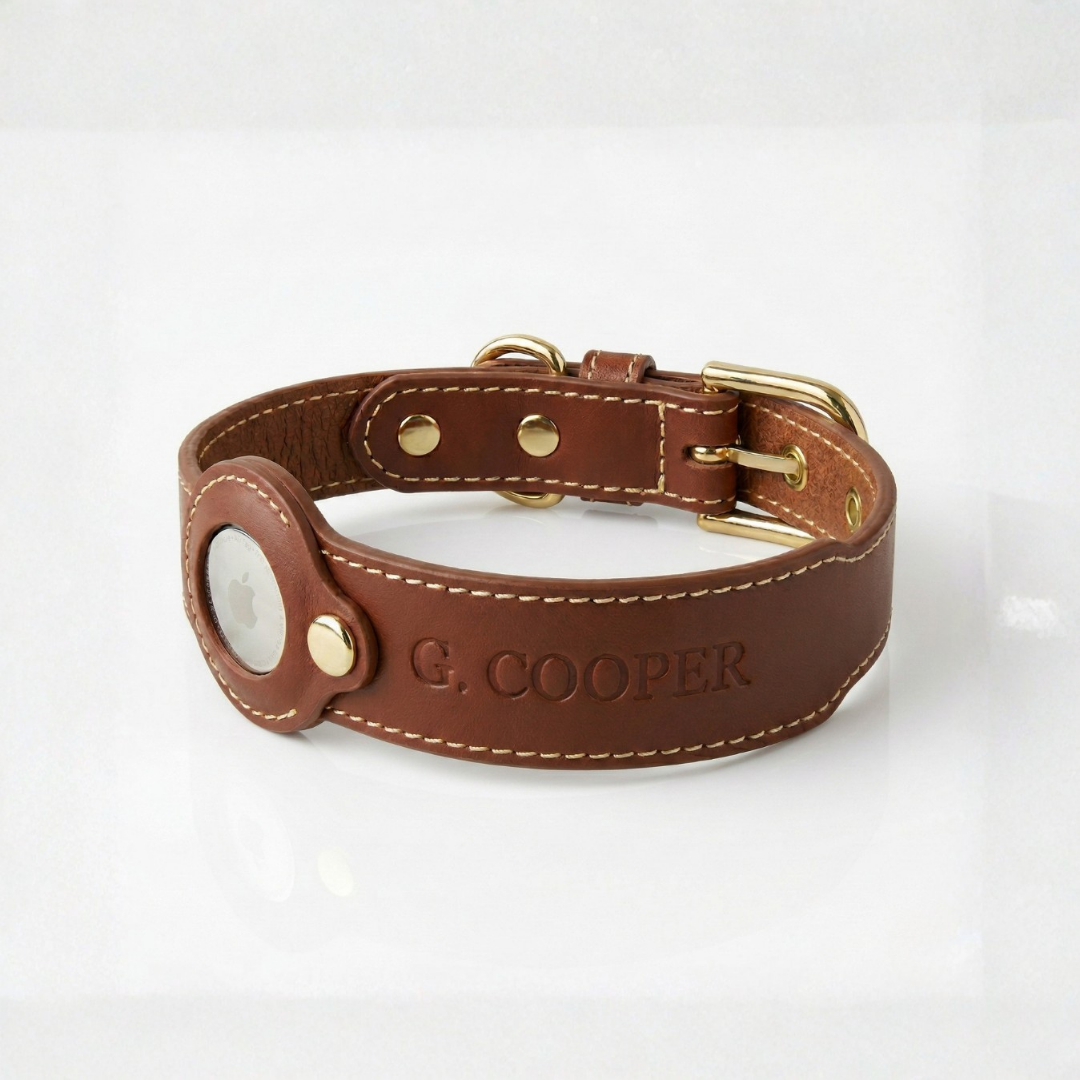 Collar marrón airtag - Golden Cooper