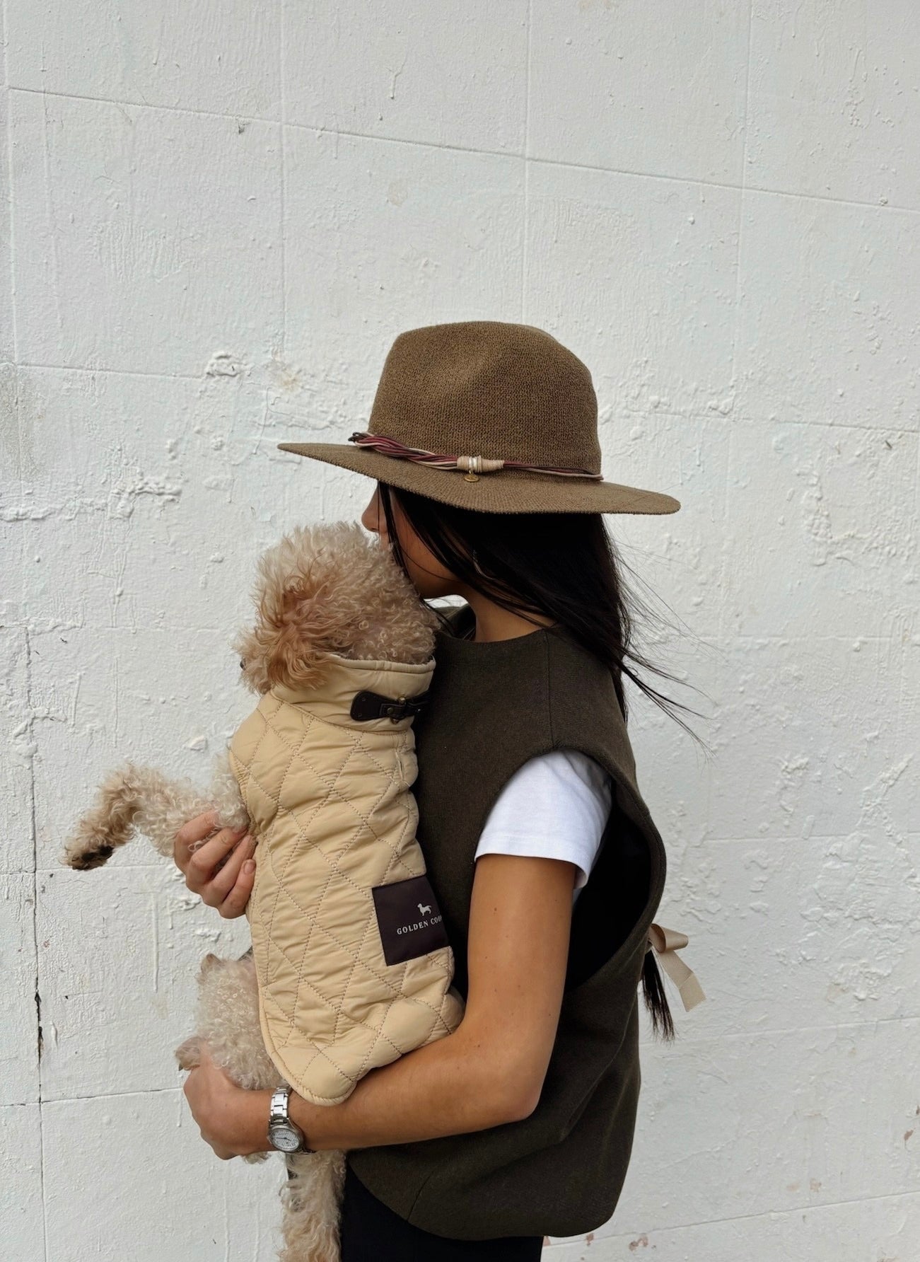 Abrigo tartán beige - Golden Cooper