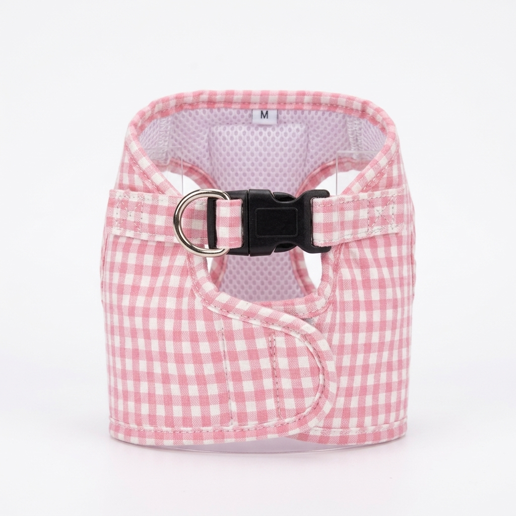 Arnés Vichy rosa - Golden Cooper