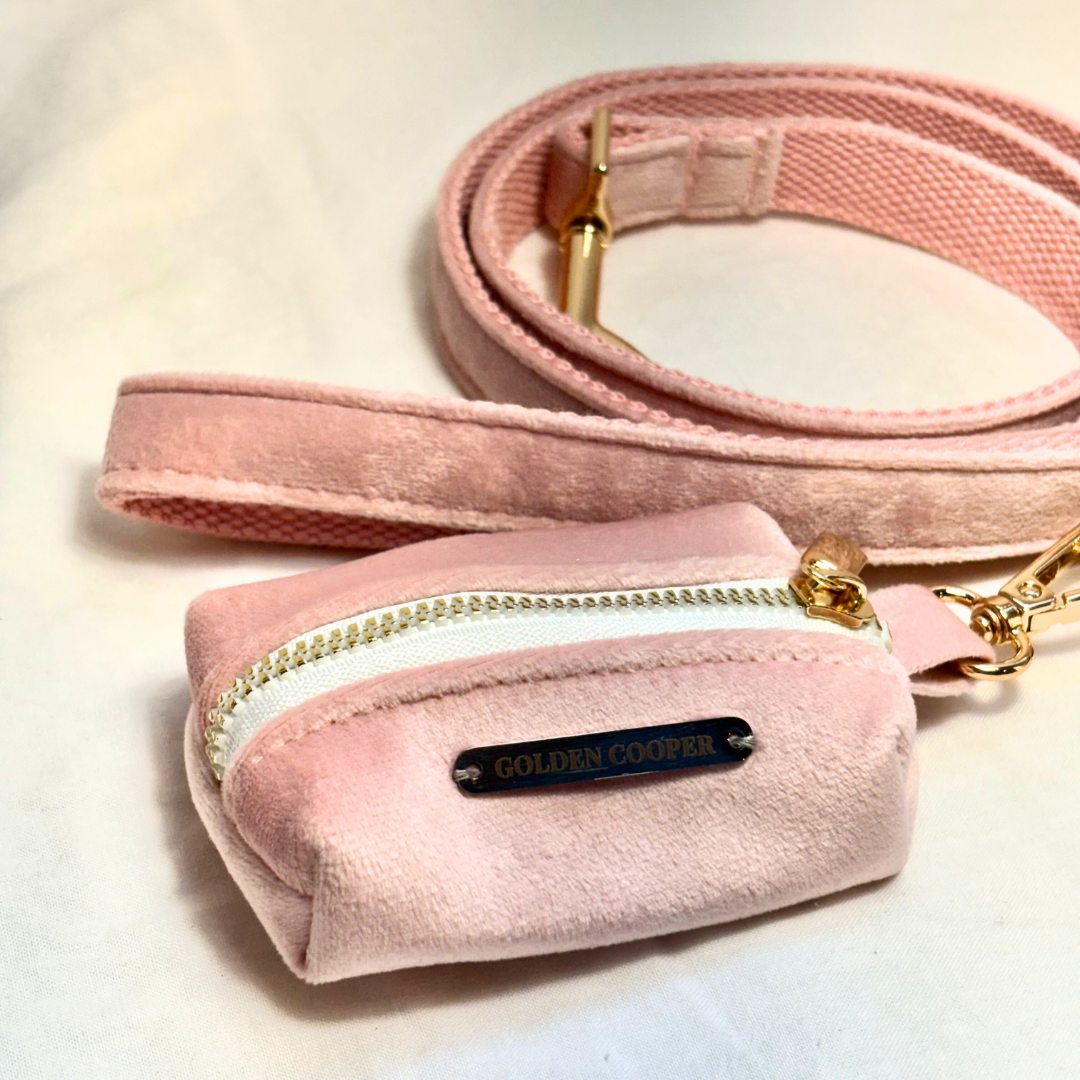 Conjunto Velvet® - Arnés, porta bolsas y correa. - Golden Cooper